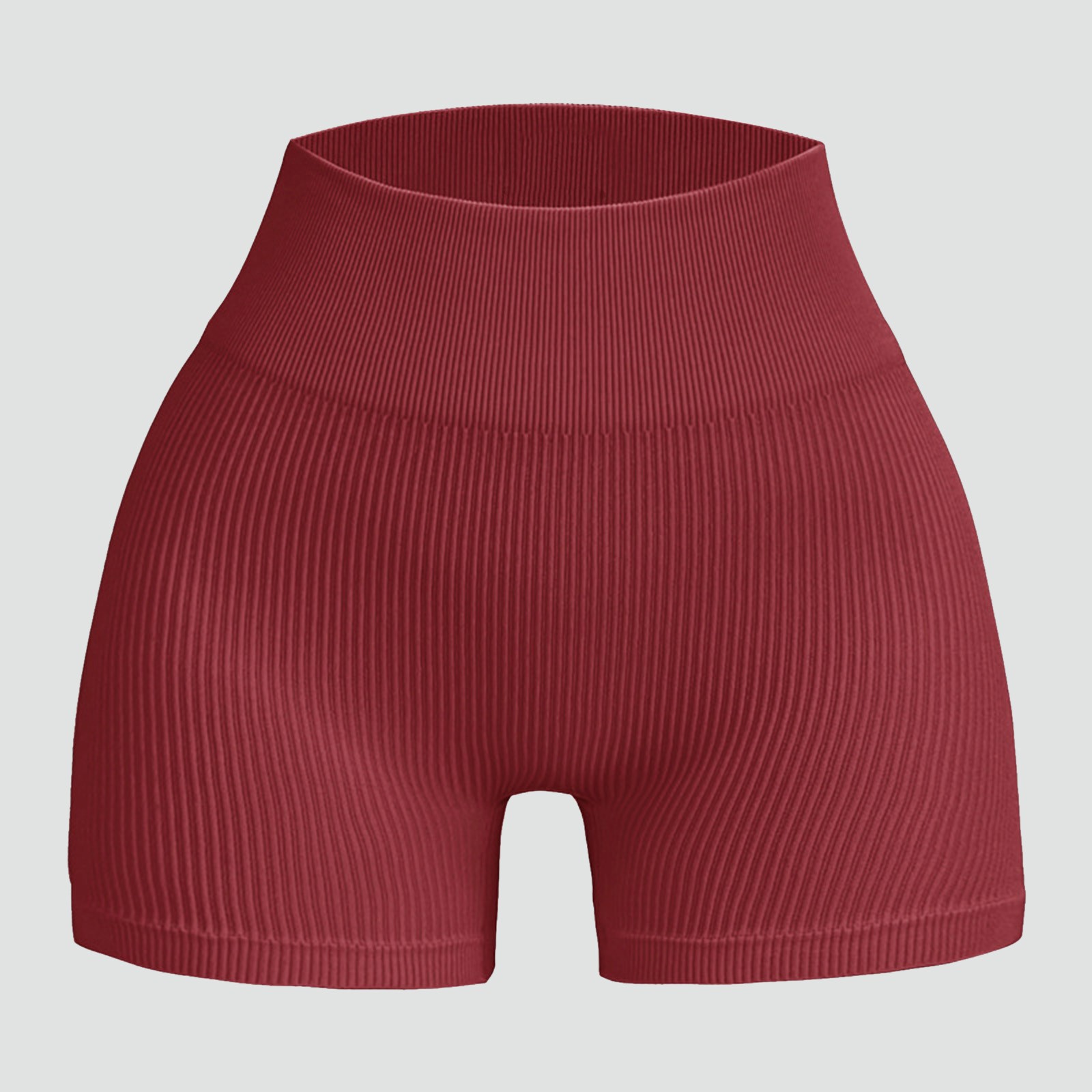 thumbnail image 2 of Pantalones cortos de entrenamiento sin costuras y acanalados para mujer: cintura alta, elásticos para yoga/gimnasio, talla real, tallas asiáticas, lavado a mano en frío., 2 of 4